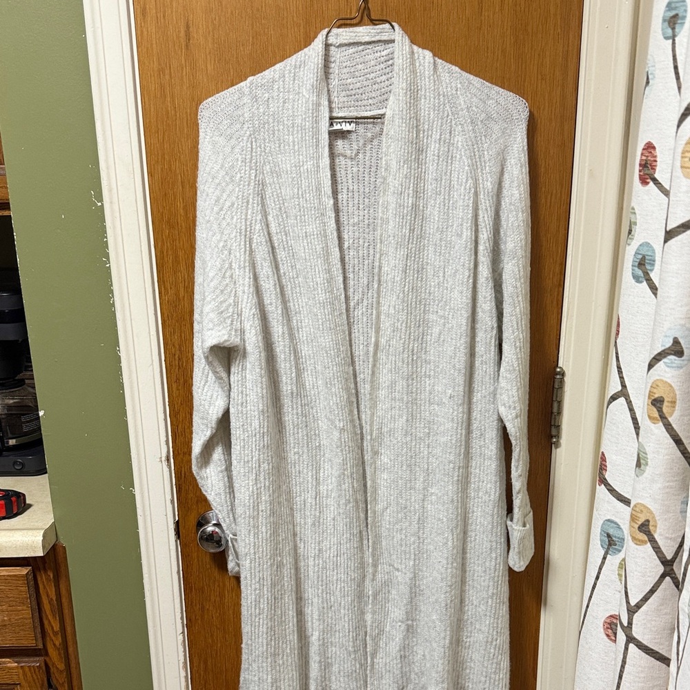 Ava & Viv Gray Ribbed Robe